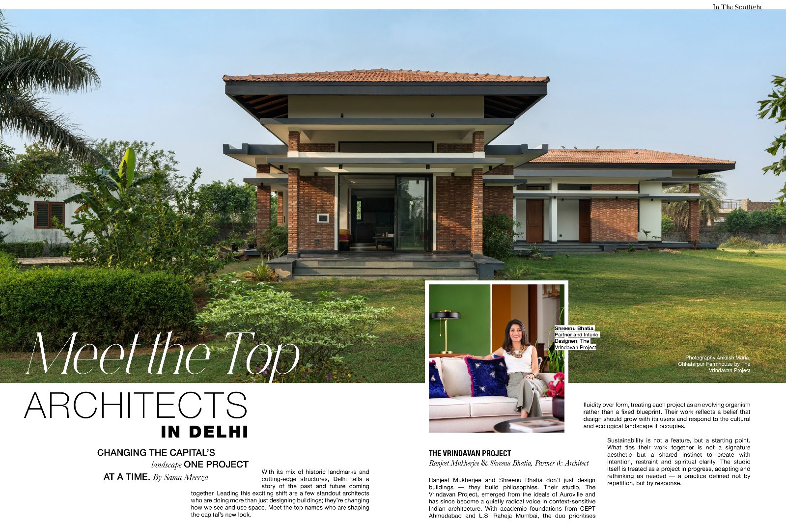 Meet the Top Architects in Delhi”, by Sama Meerza, featuring Atelier Shreenu by The Vrindavan Project